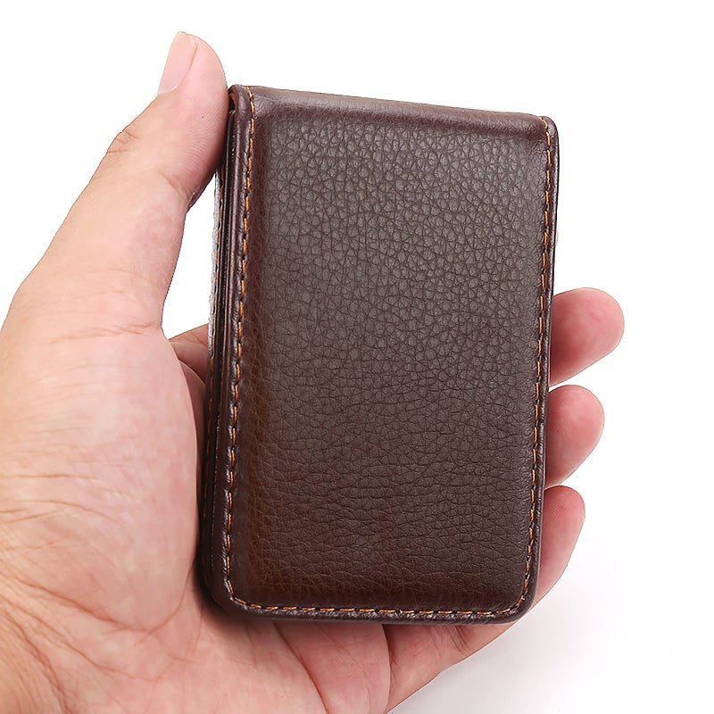 Ocadux Leather Business Card Holder for Men or Women with Magnetic Shut  Hold 25 Business Cards  Coffee - Image 5